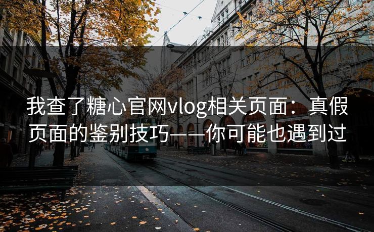 我查了糖心官网vlog相关页面：真假页面的鉴别技巧——你可能也遇到过