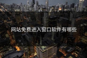 网站免费进入窗口软件有哪些