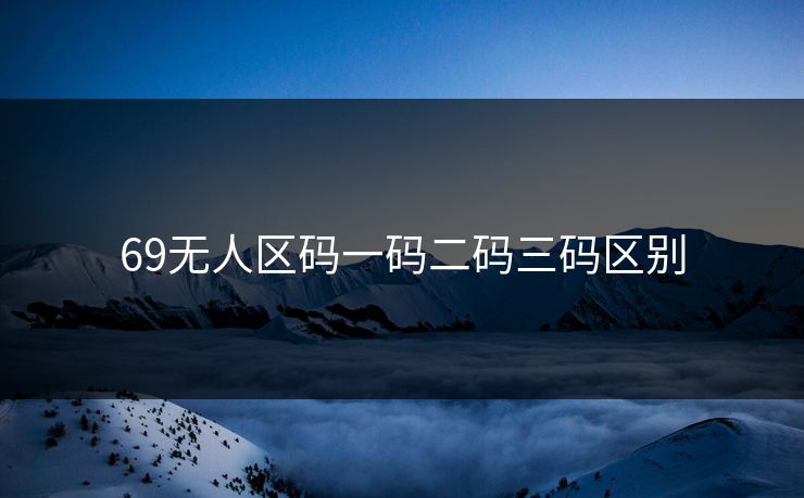 69无人区码一码二码三码区别