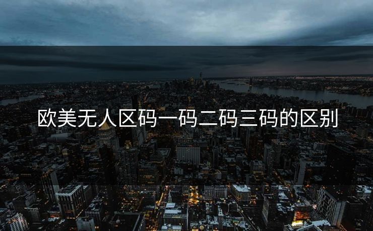 欧美无人区码一码二码三码的区别